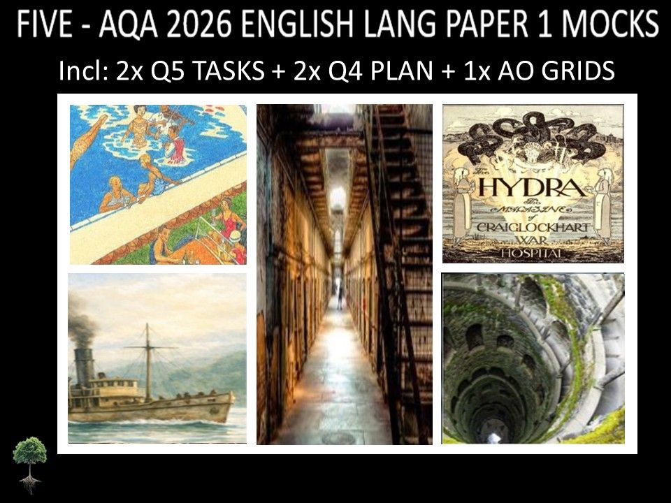 FIVE - AQA PAPER 1 | 2026 FULL MOCKS | Q5 TASKS | Q4 PLAN | AO GRIDS