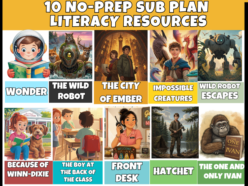 Back to school | No-Prep Novel Study Cover Lesson Bundle | 10 Literacy Lessons PDF | Years 4–8