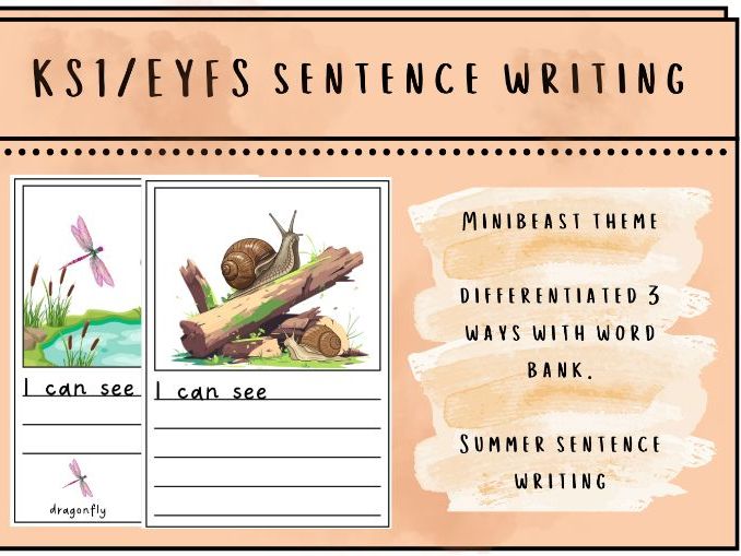 Minibeast Sentence Writing Activities EYFS / KS1
