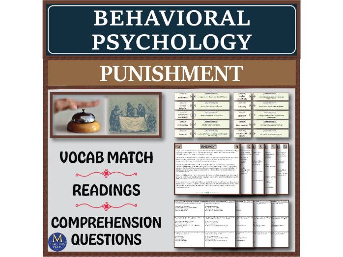 Behavioral Psychology: Punishment Reading Comprehension & Sort Activity Center