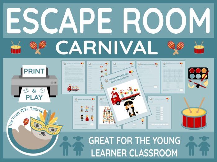 ESL Carnival Escape Room Activity - Great for Primary Learners