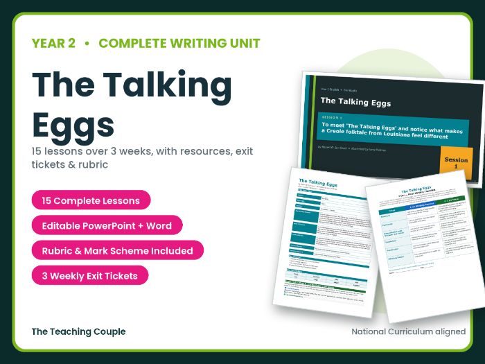 The Talking Eggs | Year 2 English Unit | 15 Complete Lessons + Resources + Mark Scheme