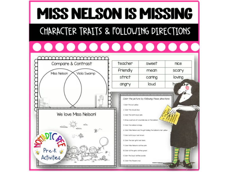 Miss Nelson is Missing Activities - Character Traits
