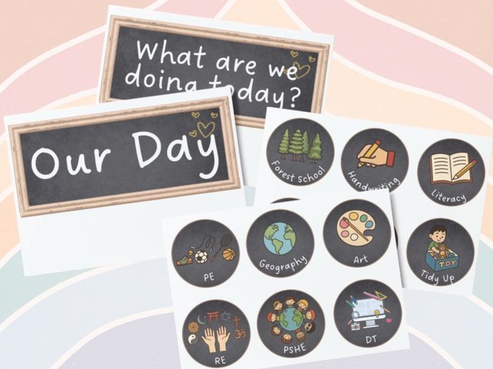 Display - Chalkboard Visual Timetable