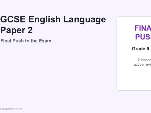 AQA English Language Paper 2 Masterclass