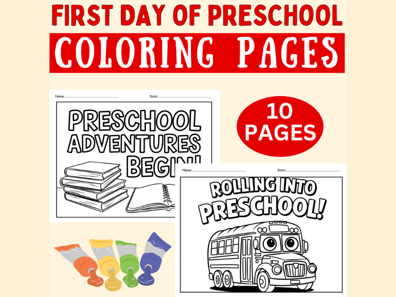 First Day of Preschool Coloring Pages – Back to School Coloring Sheets Activities