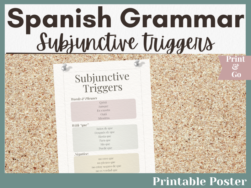 Spanish Subjunctive Poster (Words & Phrases) | GCSE Spanish | Classroom Display