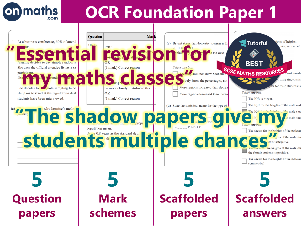 November 2026 Maths GCSE OCR Paper 1 Foundation Predicted Paper