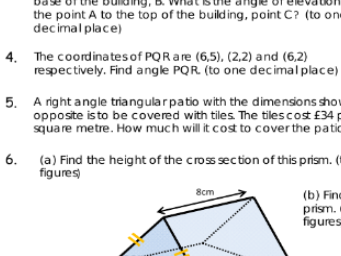 Trigonometry mixed homework including problem solving