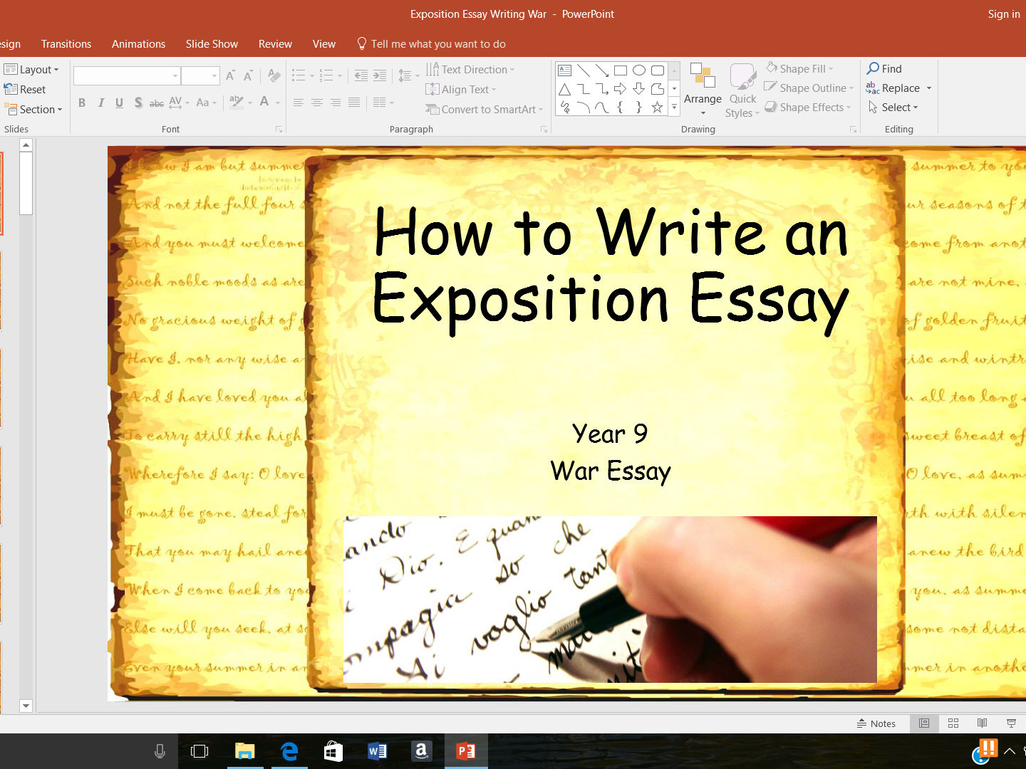 Exposition Essay Writing - War Unit of Work - KS3 - Preparation for new WJEC English Language GCSE