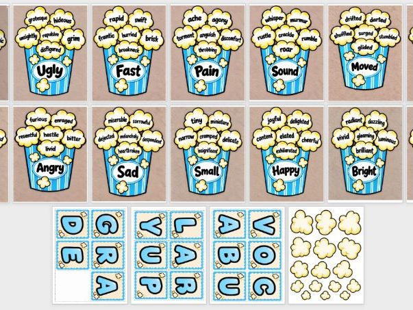 GCSE Creative Writing Vocabulary Upgrade Display - 36 Synonym Posters - KS3 KS4 English