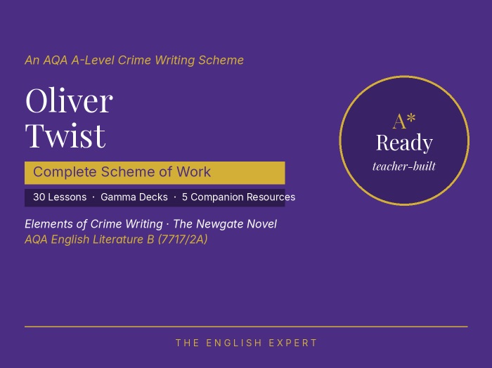 Oliver Twist | AQA A-Level English Literature B | Complete Crime Writing Scheme of Work (30 Lessons)