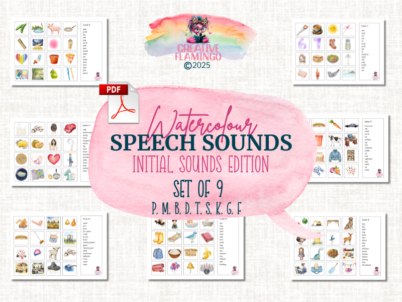 Watercolour Speech Sounds: Initial Sounds