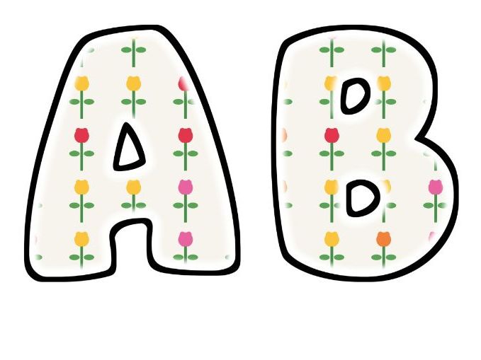 Tulip Rows Glow Bubble Letters | Bulletin Board Letters | Classroom Display Pack