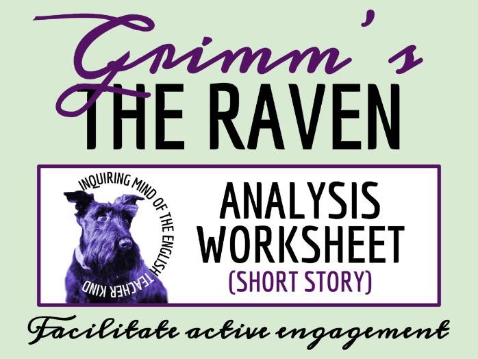 "The Raven" Close Reading Analysis Worksheet | Grimm's Fairy Tale Activity