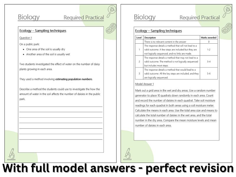 AQA Sampling techniques Required practical extended response Q&A