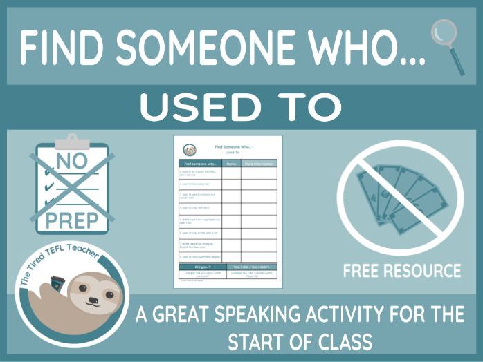 ESL Find Someone Who Activity - Used To