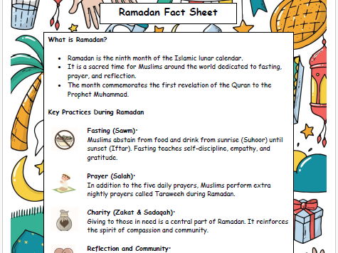 Ramadan Learning Activities Pack (Primary) – Puzzles, Crafts & Fact Sheets