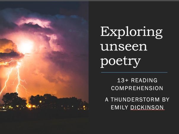 13+ Reading Comprehension Poetry