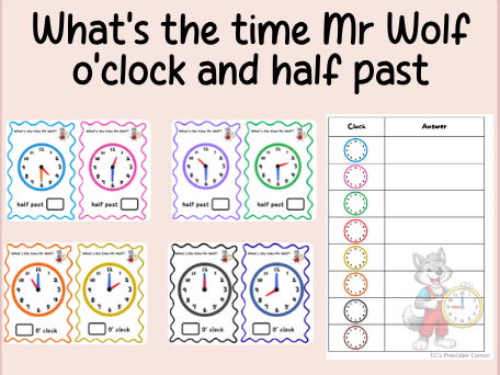 Tell the time- o clock-half past- Maths