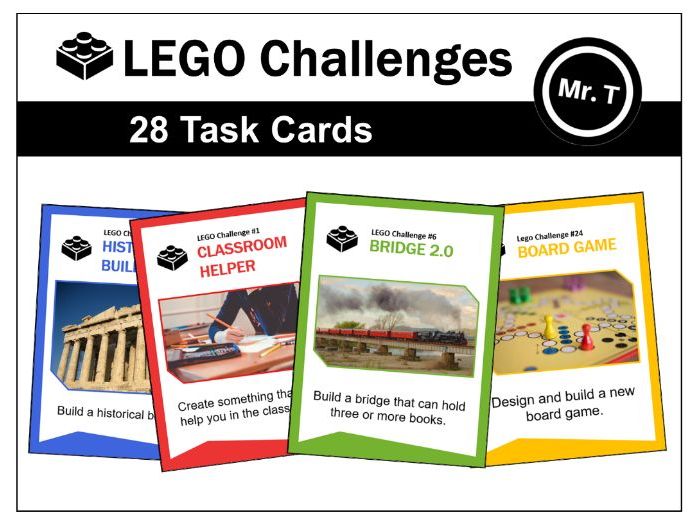 LEGO Challenges 28 Task Cards Teaching Resources