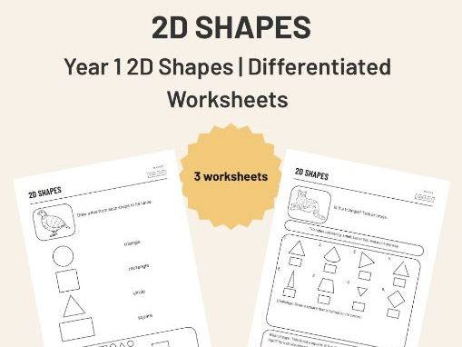 Naming 2D Shapes Year 1 Worksheets