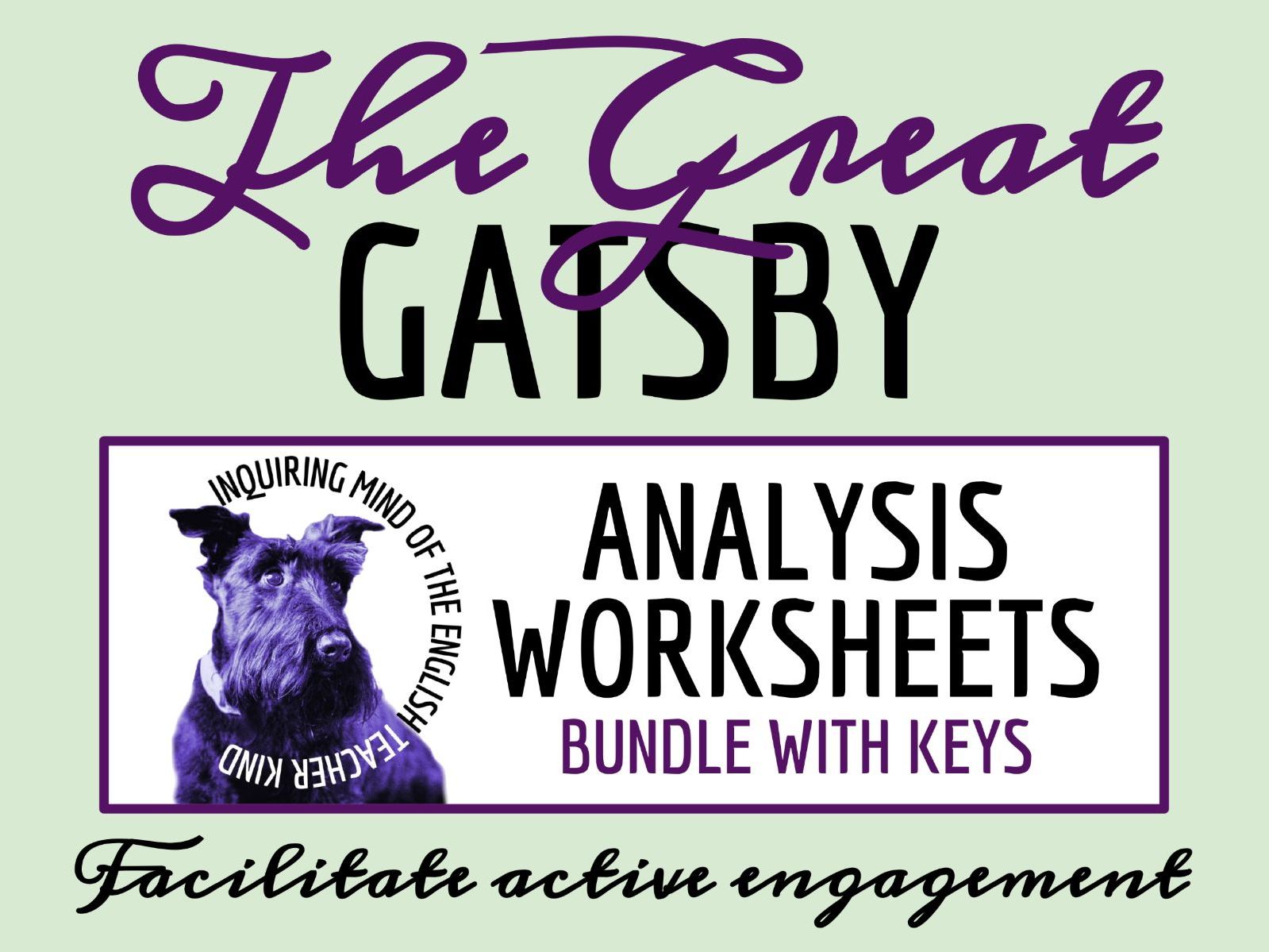 The Great Gatsby Close Reading Analysis Worksheets | Novel Study Activities