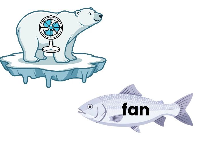 Phase 2 Phonics CVC Matching | Polar Bear & Fish EYFS