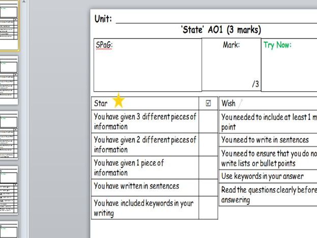 GCSE Religious Studies marking grids