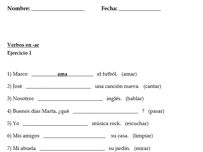Spanish Verbs -AR Present Tense | Regural + Irregular