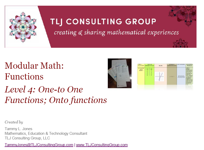 Modular Math Functions Level 4 One to One and Onto Functions Teaching