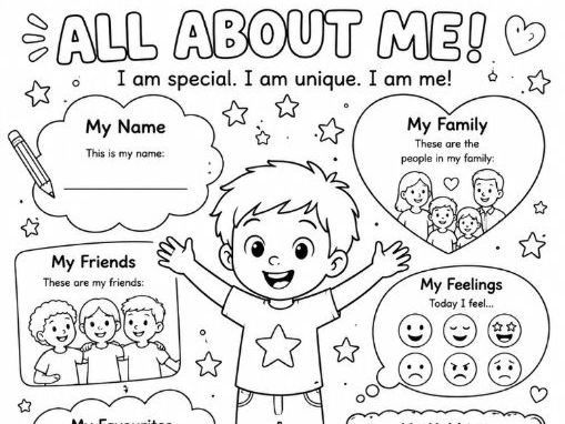 All About Me KS1 Free Colouring
