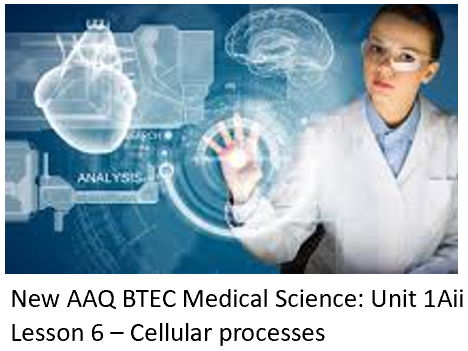 NEW: AAQ BTEC Medical Science Unit 1A Cells - Lesson 6 Cellular Processes