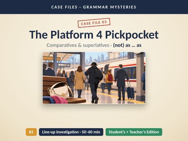 The Platform 4 Pickpocket, Comparatives and Superlatives ESL Lesson for B1, Police Line Up Activity