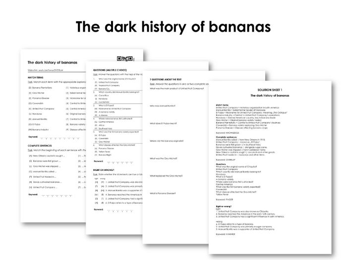 The dark history of bananas Teaching Resources