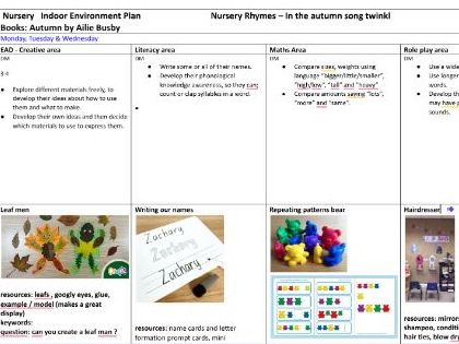 fun engaging Autumn eyfs plan