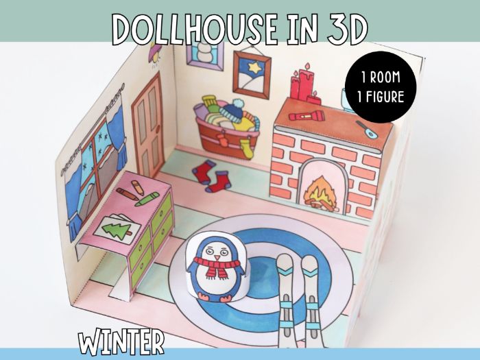 Dollhouse in 3D Craft - Winter