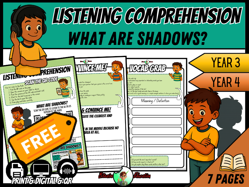 What Are Shadows? | Listening Comprehension | Year 3/4