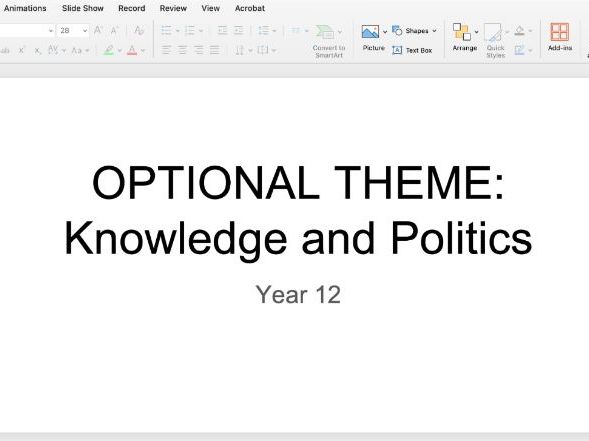 TOK THEME: KNOWLEDGE AND POLITICS