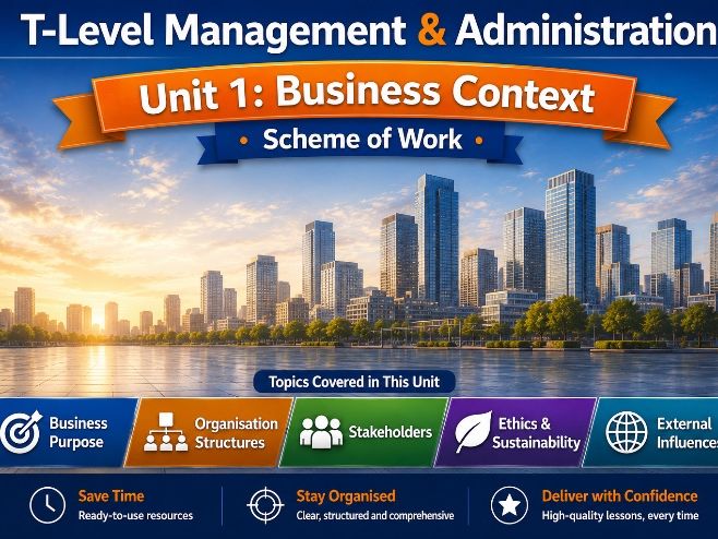 T-Level Management & Administration Unit 1 Business Context Scheme of Work