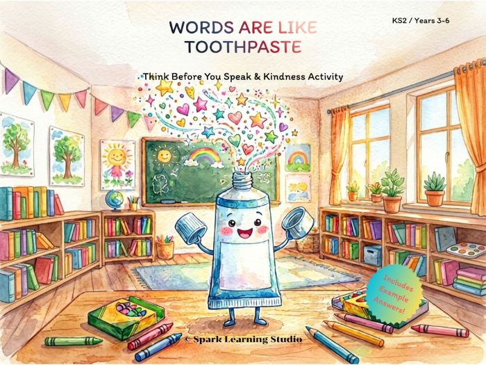 Words are Like Toothpaste - Think Before You Speak & Kindness Activity (KS2 / Years 3-6)