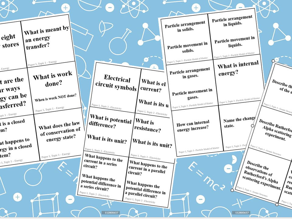 GCSE Physics Paper 1 Flashcards (AQA 1-9 Combined Science)