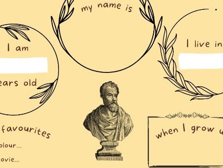 All About Me Worksheet | Roman Theme