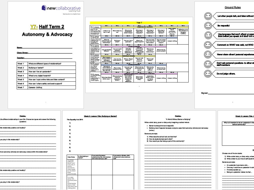 Key Stage 3 PSHE Term 1 Bundle