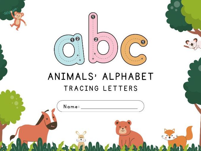 Animals Alphabet Tracing Workbook: Fine Motor Letter