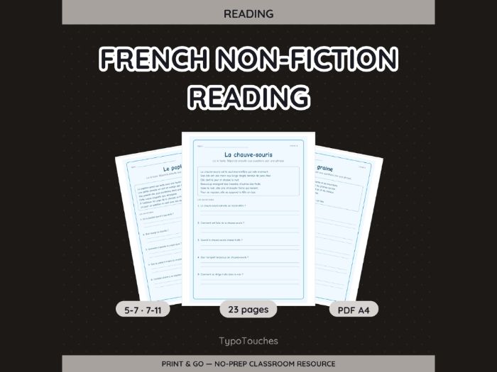 French Non-fiction Reading | 23 pp