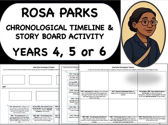 Rosa Parks Chronological Timeline Activities - KS2 Black History