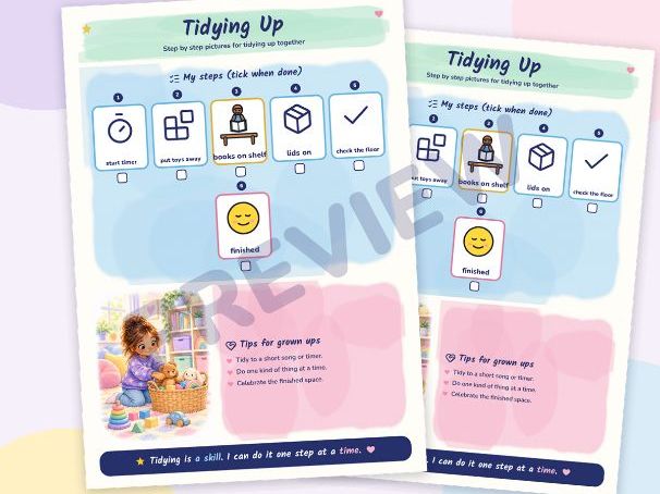 Tidying Up: Visual Steps Poster