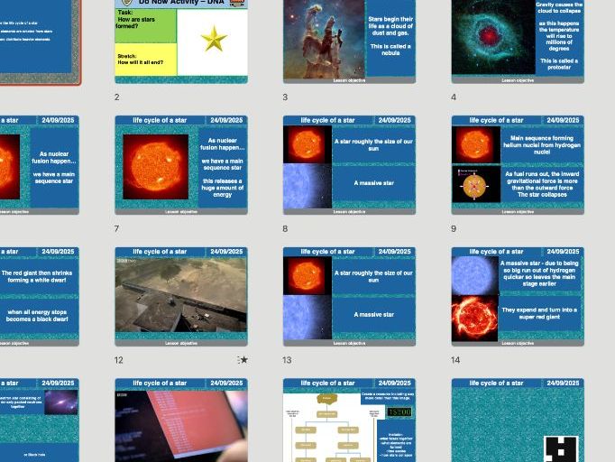 AQA GCSE Physics P16.2 – The Life History of a Star | Editable Lessons, Worksheets & Answers + Free