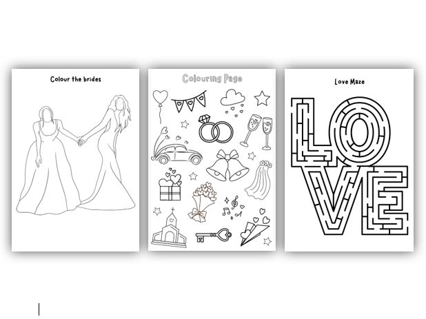 14 Page - Wedding Activity Booklet - Bride & Bride
